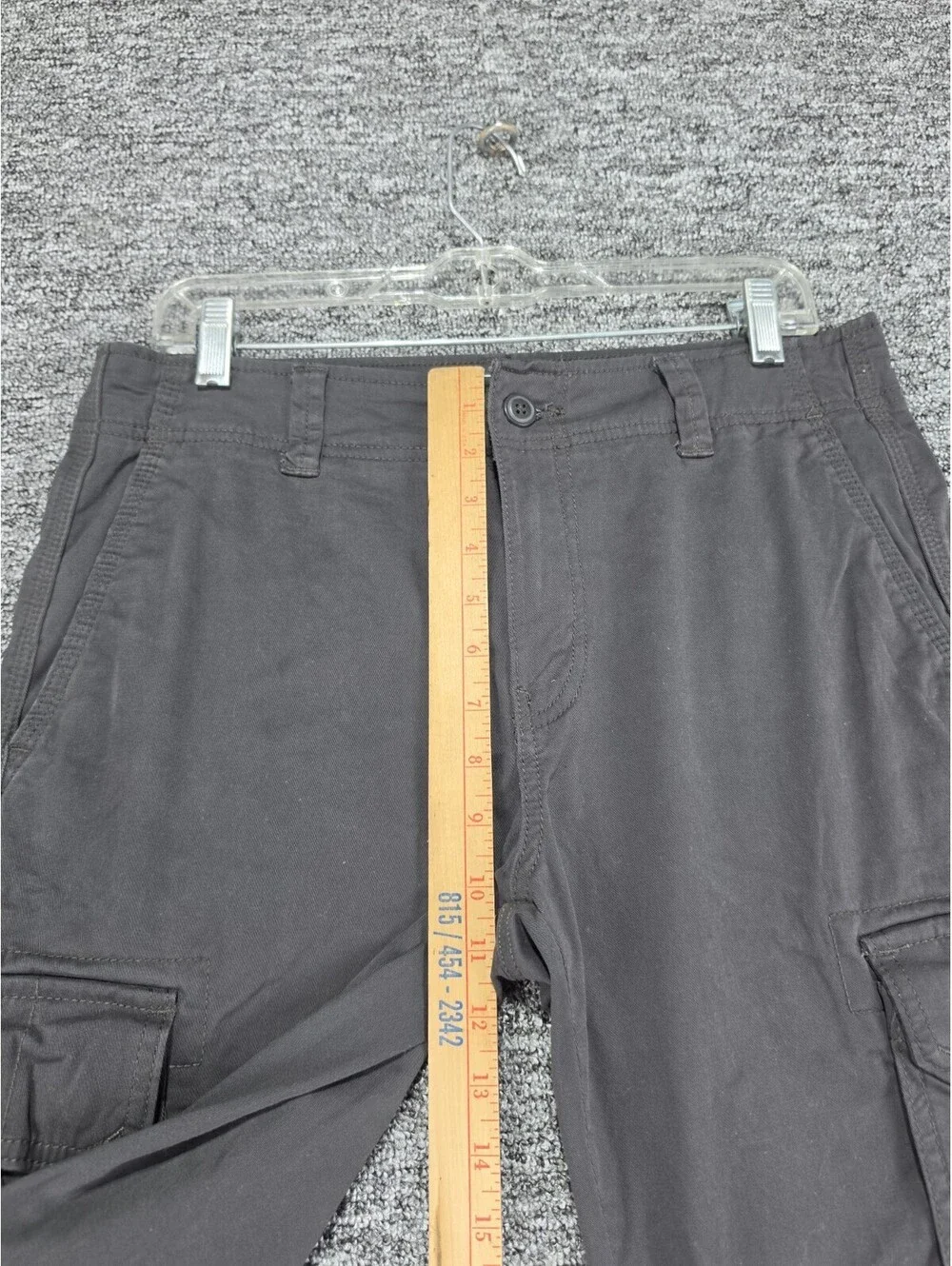 Goodfellow & Co Men's Gray Cargo Pants Twill Flat Front Tapered Fit 30W